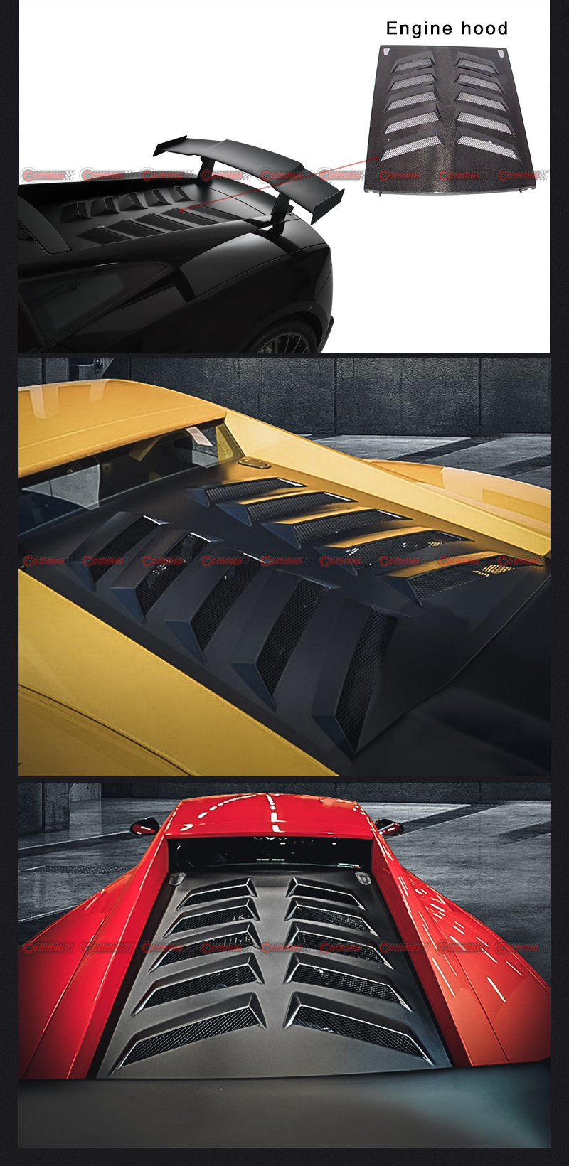 ฝากระโปรงท้าย lambroghini gallardo สไตล์ st