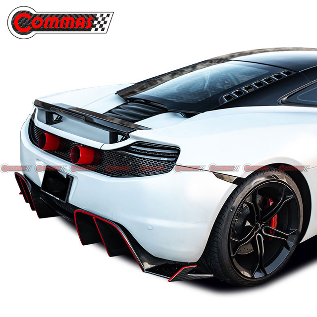 Black Sails Style Carbon Fiber Rear Lip Diffuser สำหรับ Mclaren MP4 12C