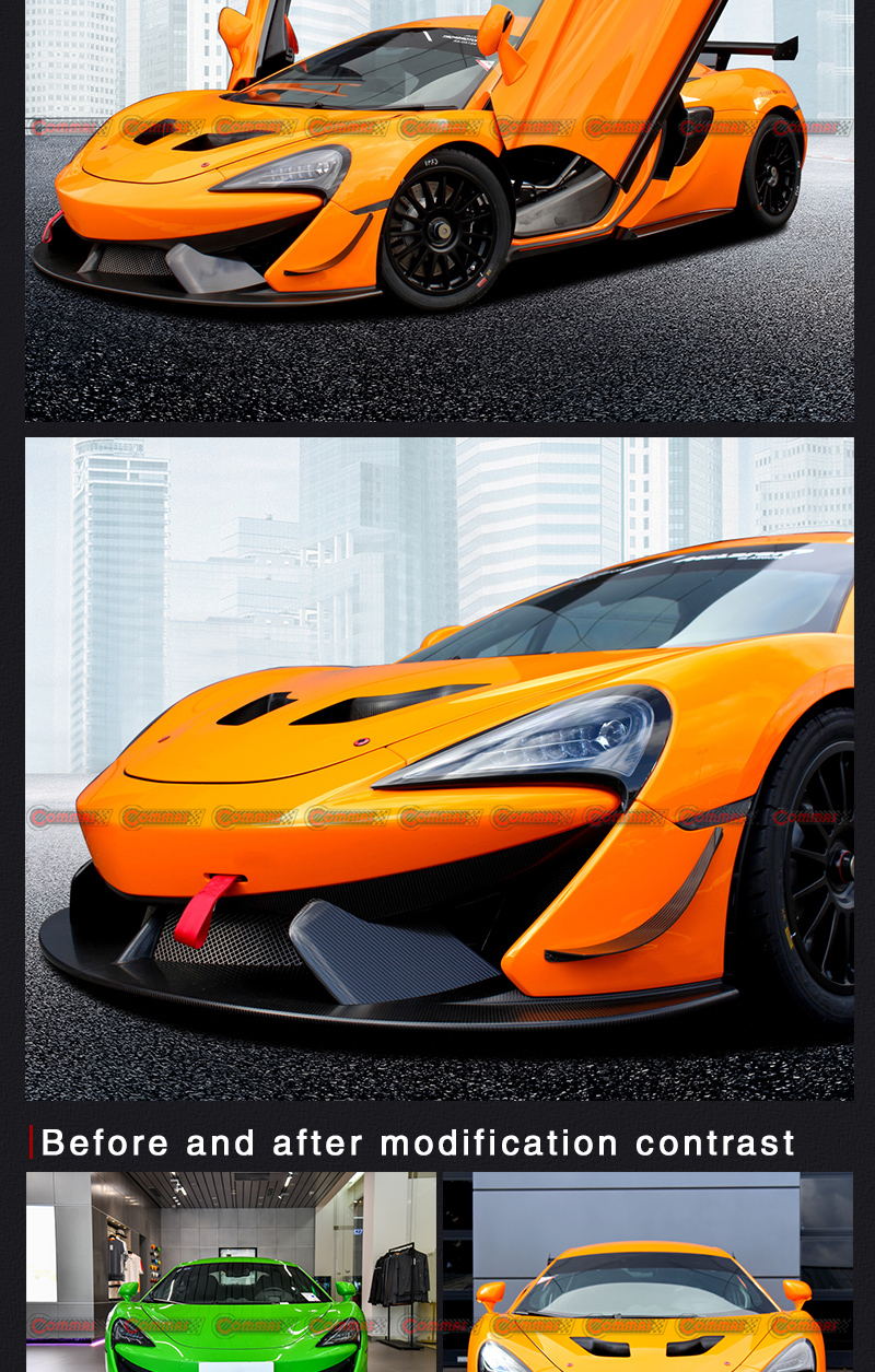 กันชนหน้า mclaren 570s สไตล์ gt4