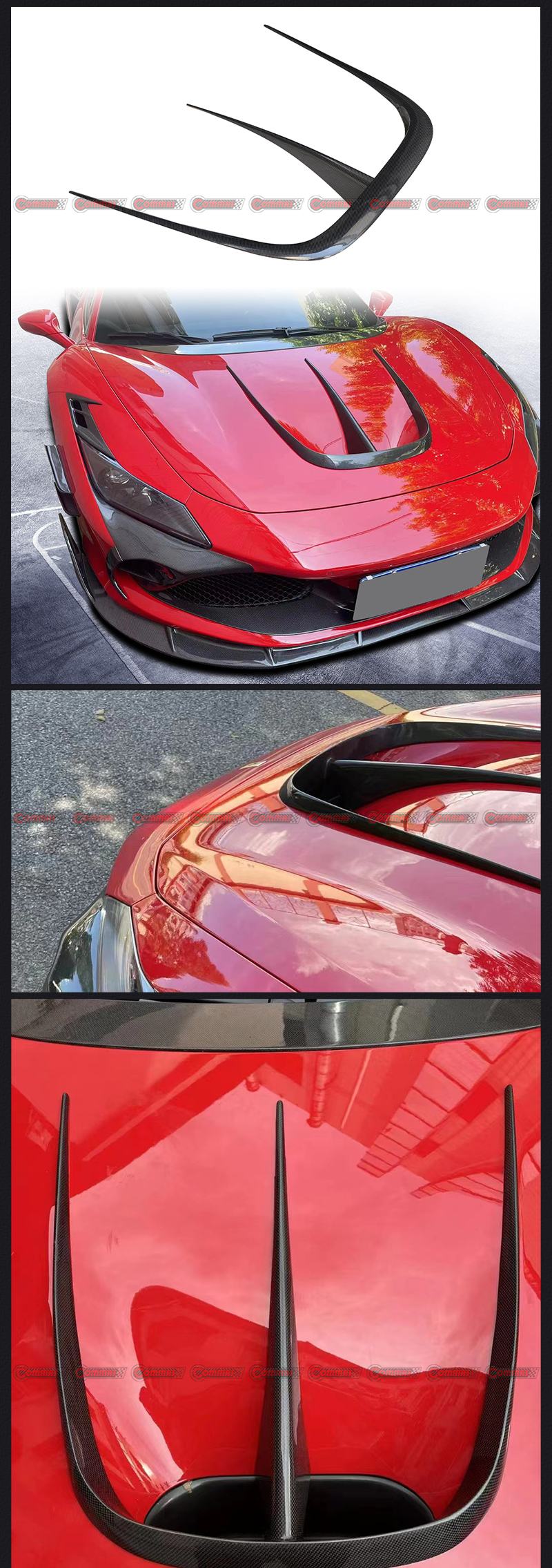 ฝาครอบเครื่องยนต์ ferrari f8 mansory