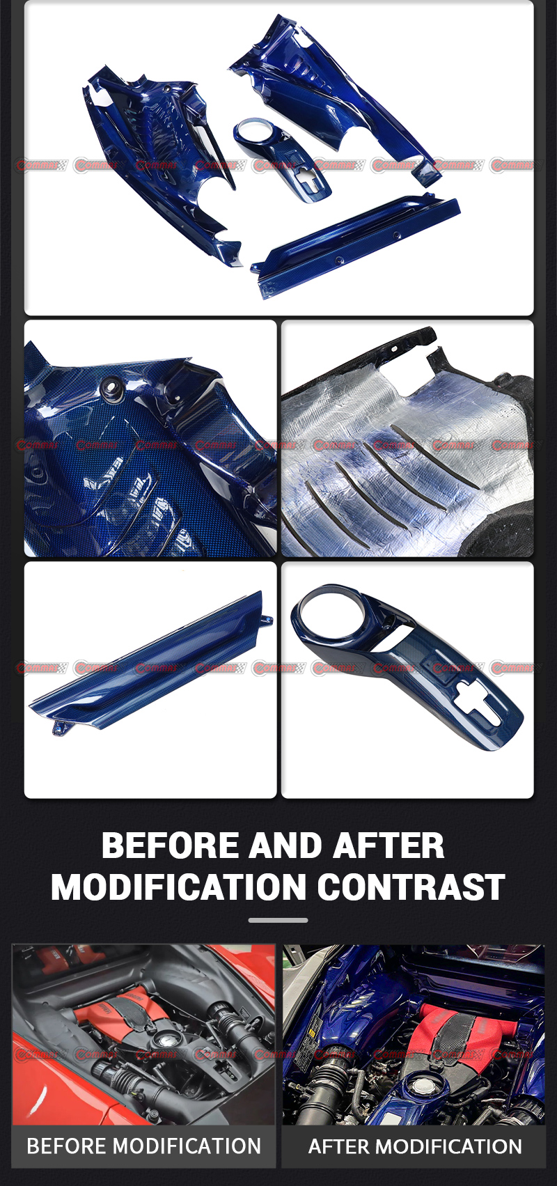 ฝาครอบเครื่องยนต์เฟอร์รารี f8