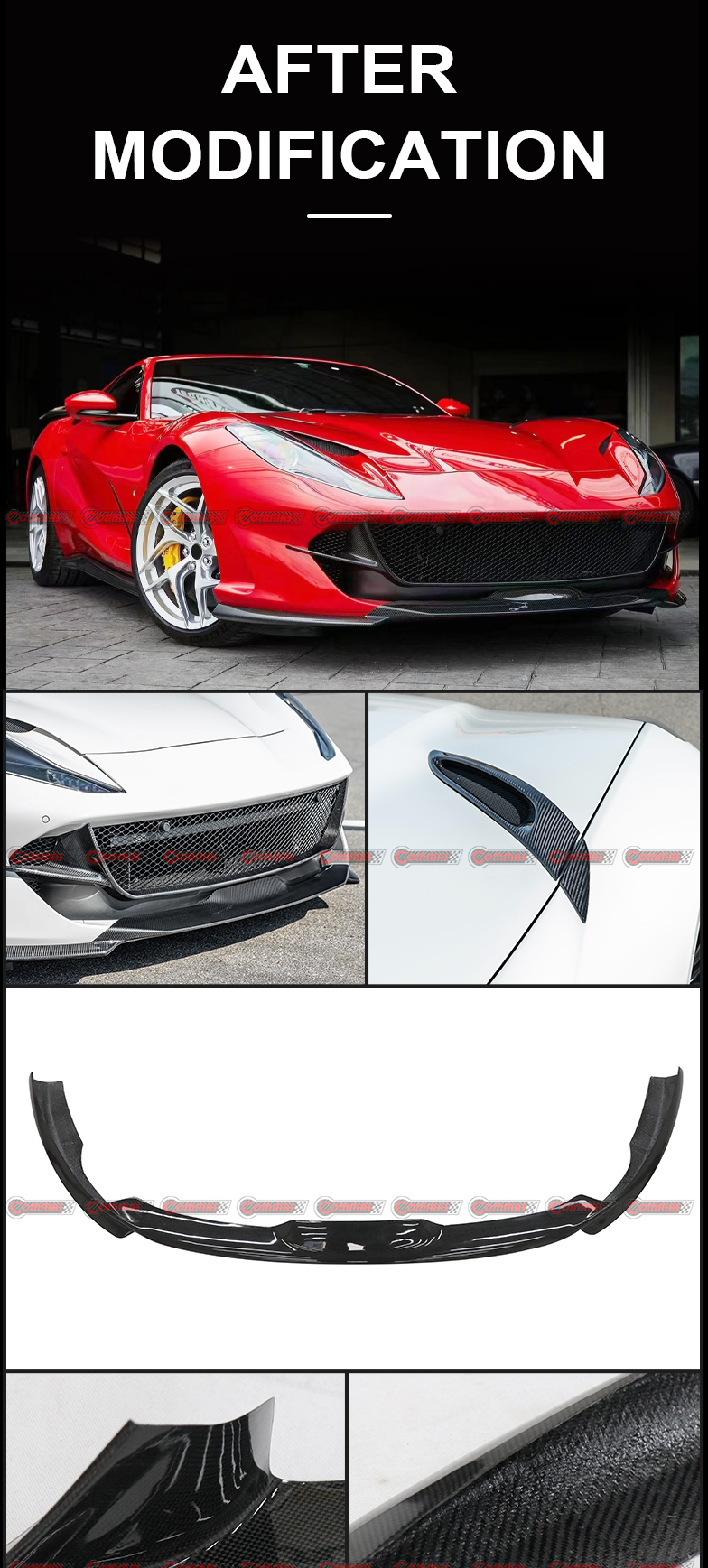 ชุดตัวคาร์บอนไฟเบอร์แห้งสไตล์ Novitec สำหรับ Ferrari 812