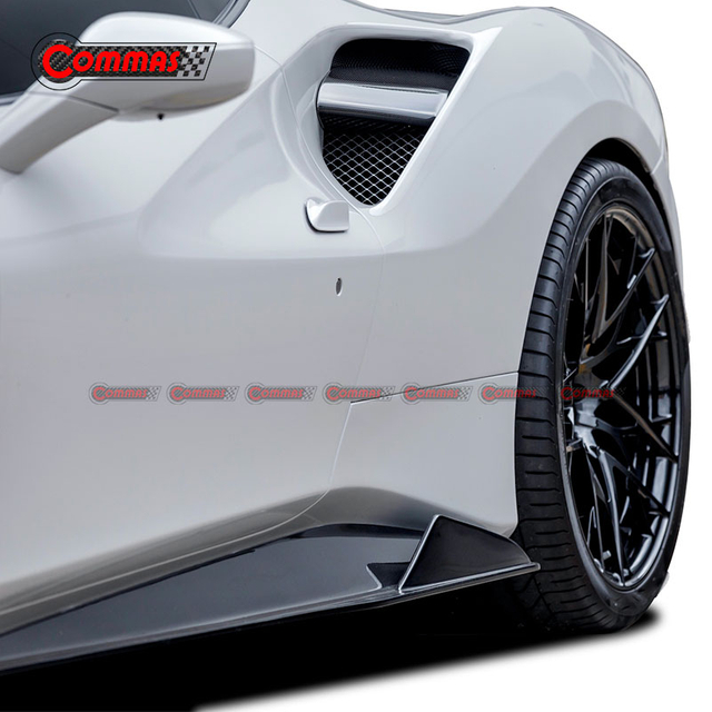 สเกิร์ตข้าง Carbon Fiber สไตล์ Vorsteiner สำหรับ Ferrari 488