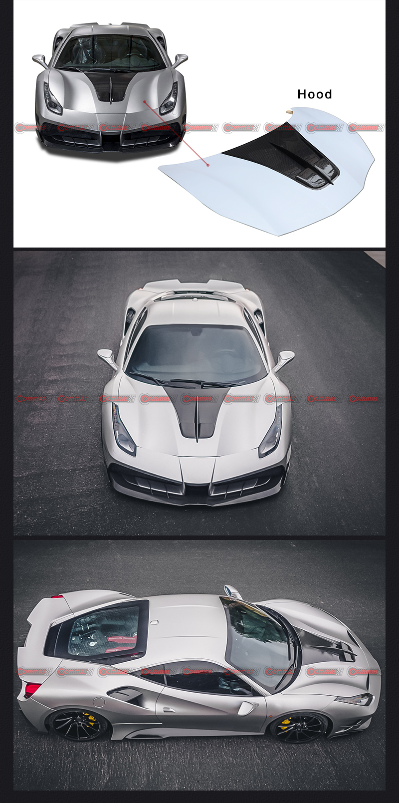 ฝากระโปรงเครื่องยนต์เฟอร์รารี 488 gtb misha