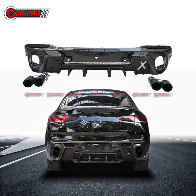 Larte Style Carbon Fiber Rear Diffuser Lip สำหรับ Mercedes Benz GLE Coupe GLE63 AMG