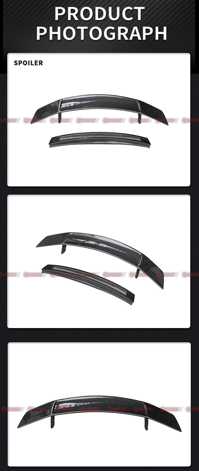 ปีกหลังคาร์บอนไฟเบอร์แบบแห้ง Audi R8