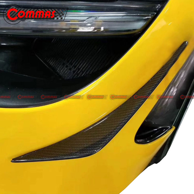 กันชนหน้าคาร์บอนไฟเบอร์ Canards Splitter Fins สำหรับ Mclaren 720S