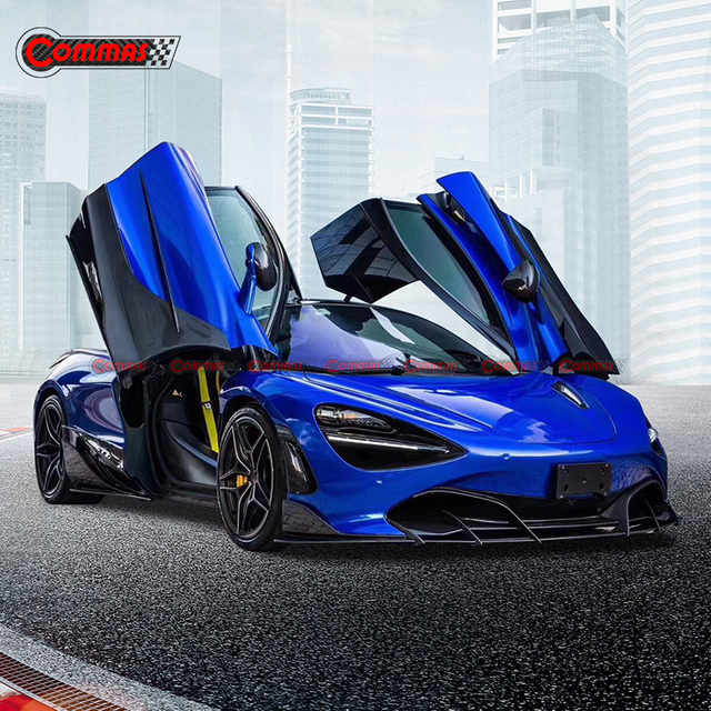 สเกิร์ตข้างคาร์บอนไฟเบอร์ทอลายทแยง 3k สำหรับ Mclaren 720S