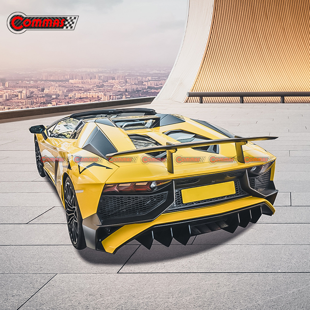 Lp750 สไตล์ด้านหลังปีกสปอยเลอร์คู่สำหรับ Lamborghini Aventador Lp700 Lp720