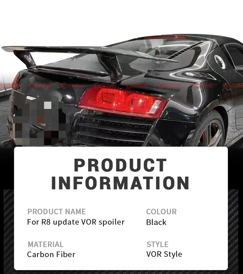 ปีกหลังคาร์บอนไฟเบอร์แบบแห้ง Audi R8