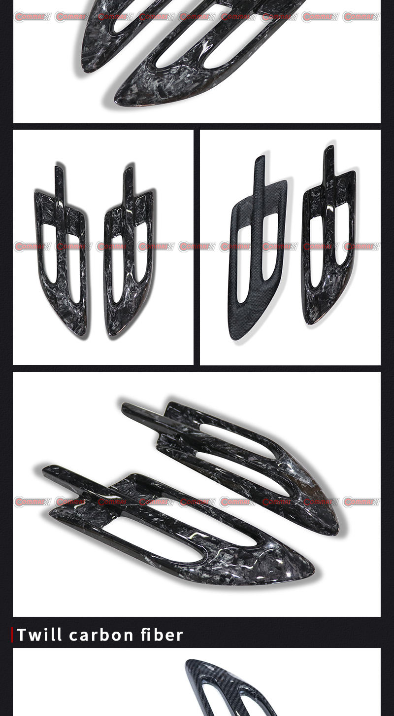 แผ่นบังโคลนช่องระบายอากาศด้านข้างคาร์บอนไฟเบอร์