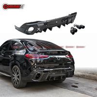 Larte Style Carbon Fiber Rear Diffuser Lip สำหรับ Mercedes Benz GLE Coupe GLE63 AMG